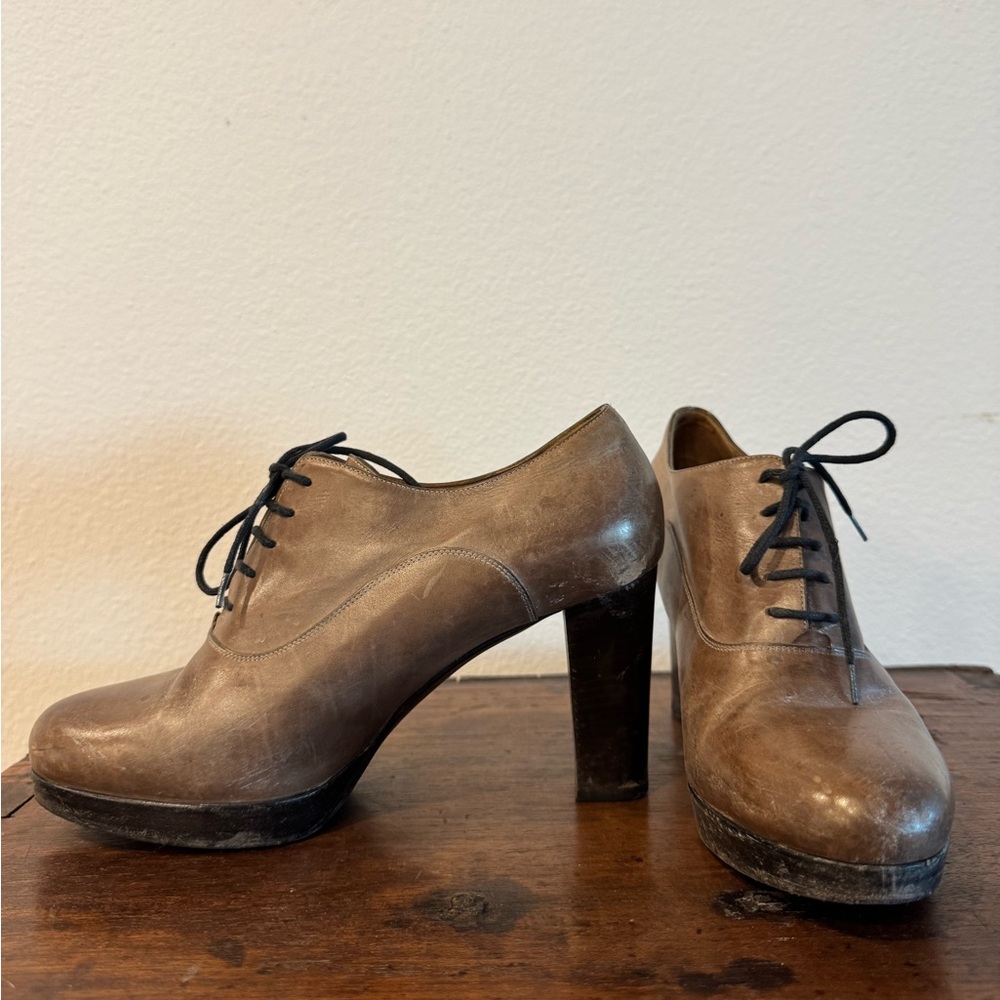 Fratelli Rossetti Classic Brown Leather Oxford Heels